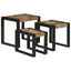 Nesting Bord 3 pcs Brun og sort Massiv genanvendt træ og metal