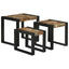 Nesting Bord 3 pcs Brun og sort Massiv genanvendt træ og metal