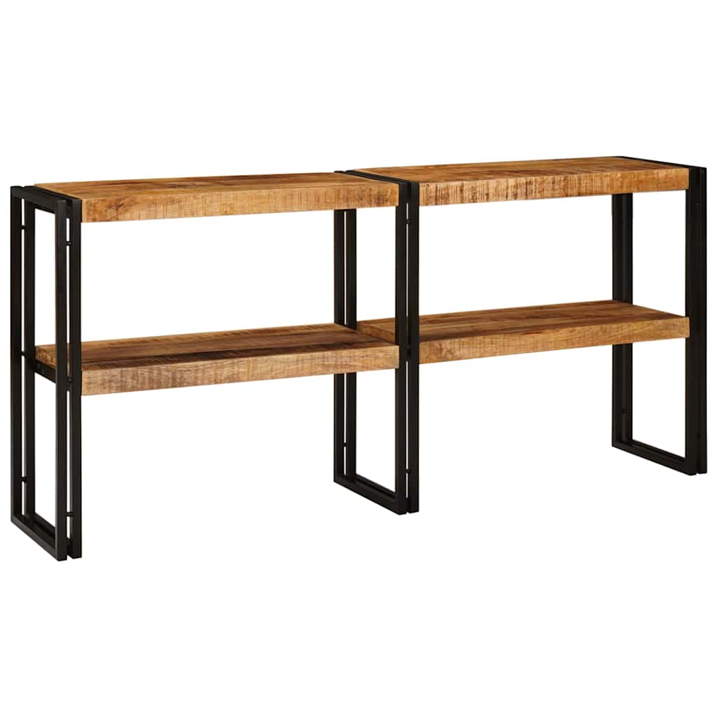 Konsolbord med hylde Brun 160 x 33 x 75 cm Massivt mangotræ