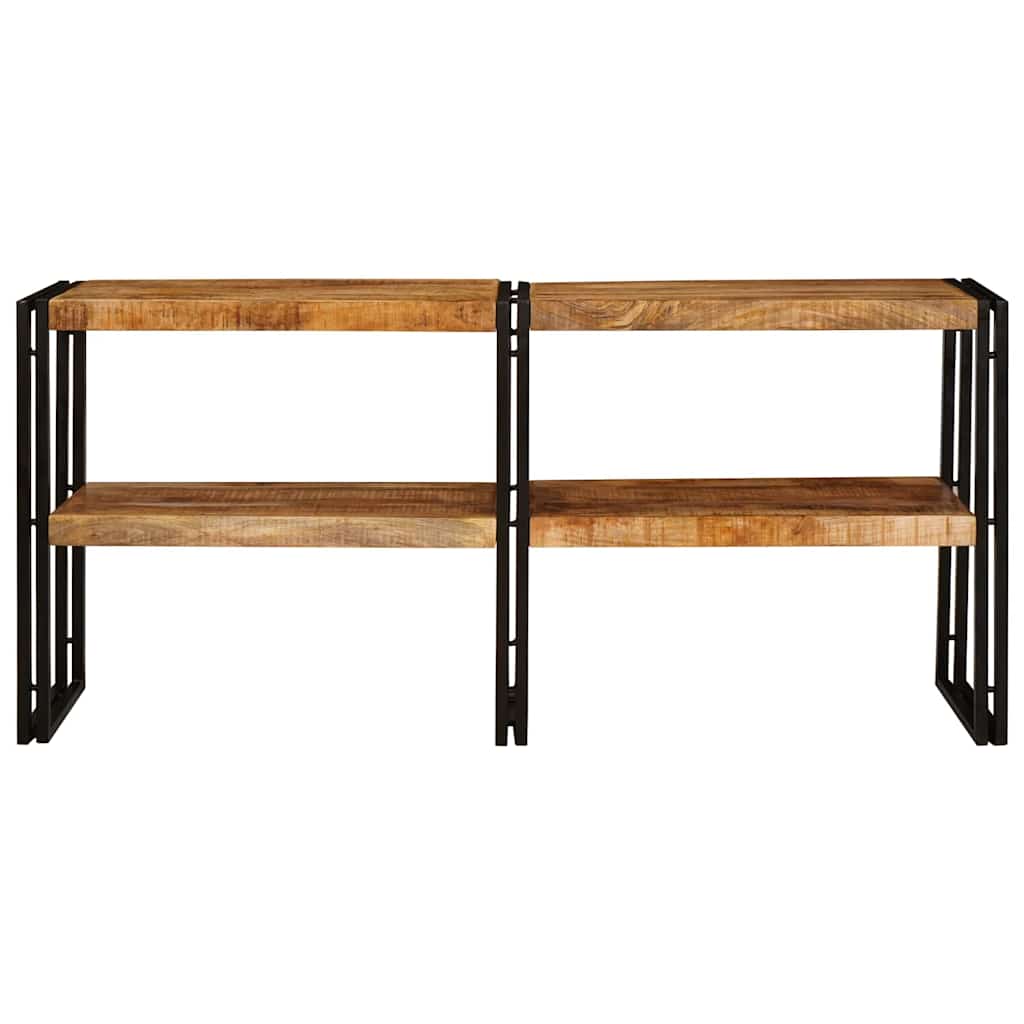Konsolbord med hylde Brun 160 x 33 x 75 cm Massivt mangotræ