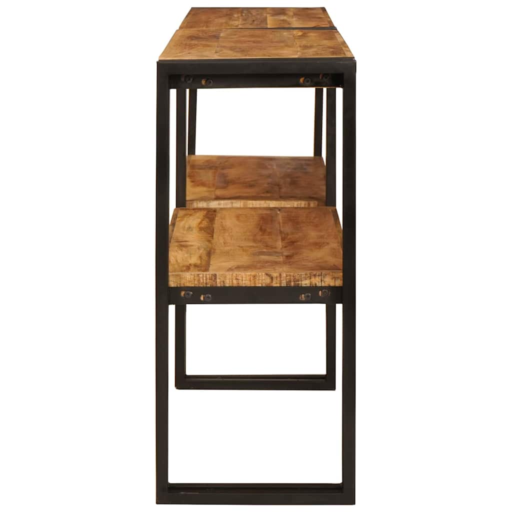 Konsolbord med hylde Brun 160 x 33 x 75 cm Massivt mangotræ