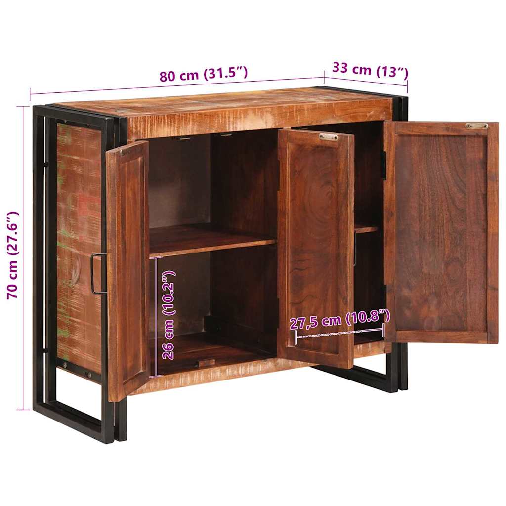 Sideboard med døre Brun Massiv genvundet træ og metal