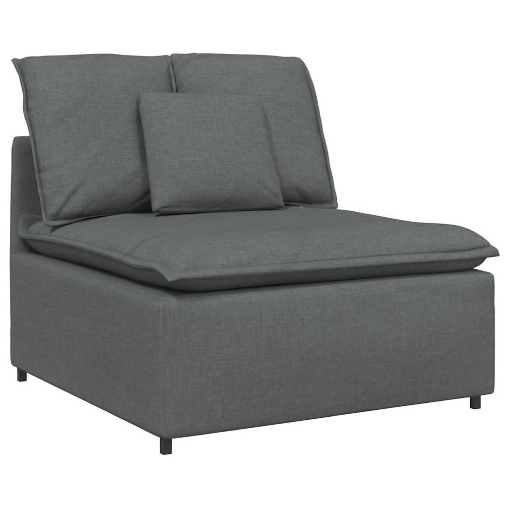 modulsofa med fodskammel og hynder mørkegrå