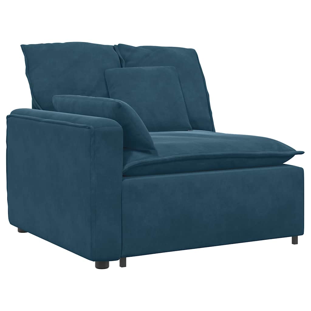 modulsofa med fodskammel og hynder blå
