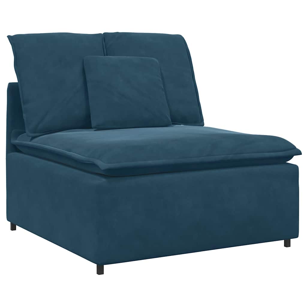 modulsofa med fodskammel og hynder blå