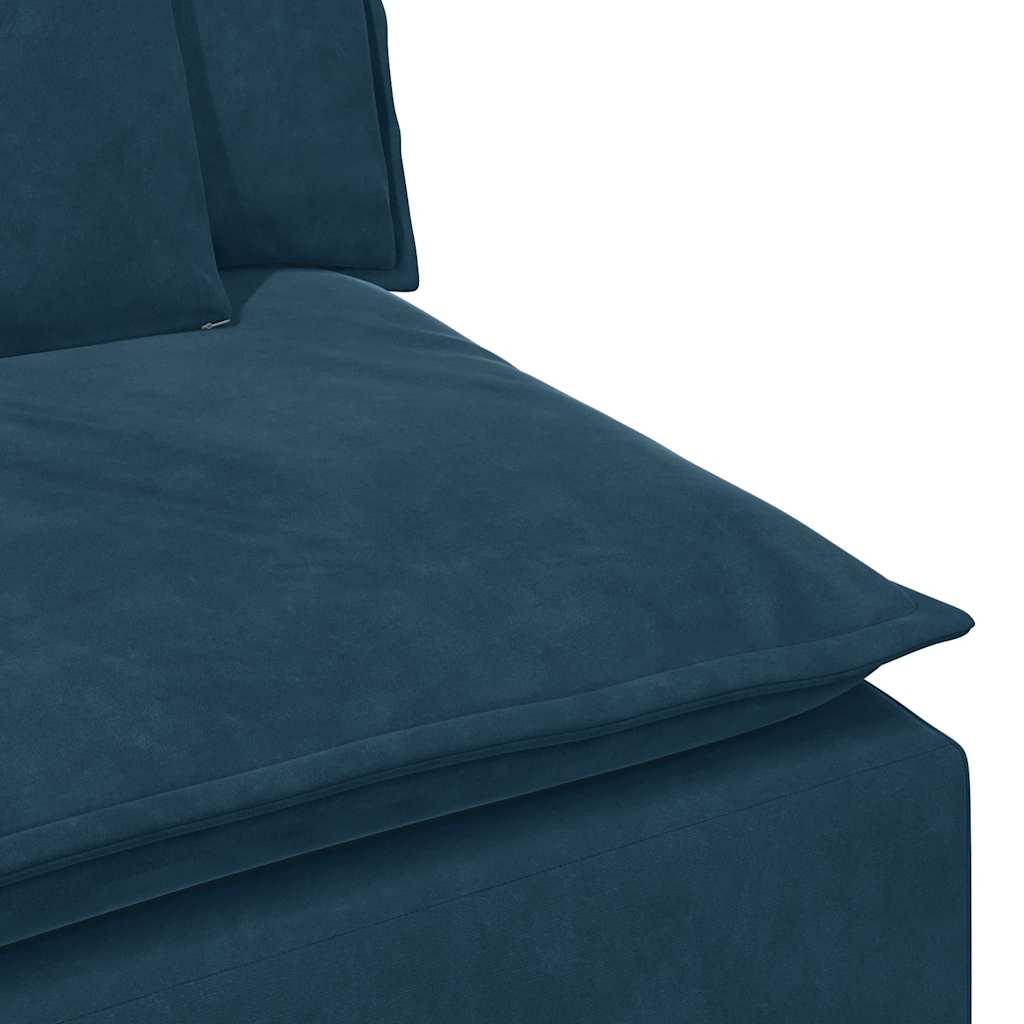 modulsofa med fodskammel og hynder blå