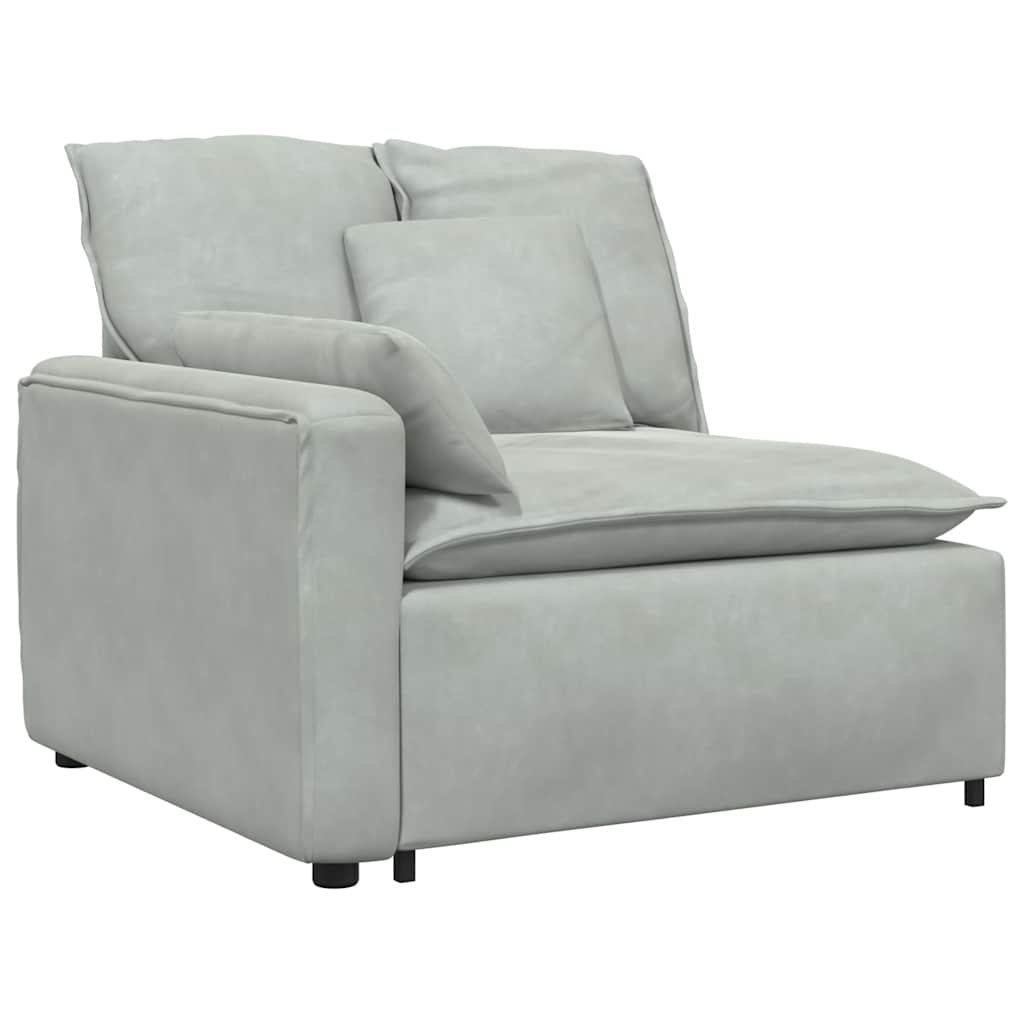 modulsofa med fodskammel og hynder lysegrå