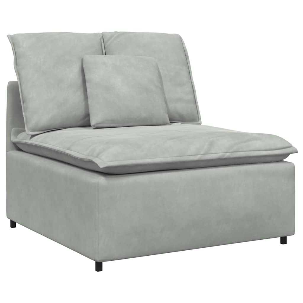 modulsofa med fodskammel og hynder lysegrå