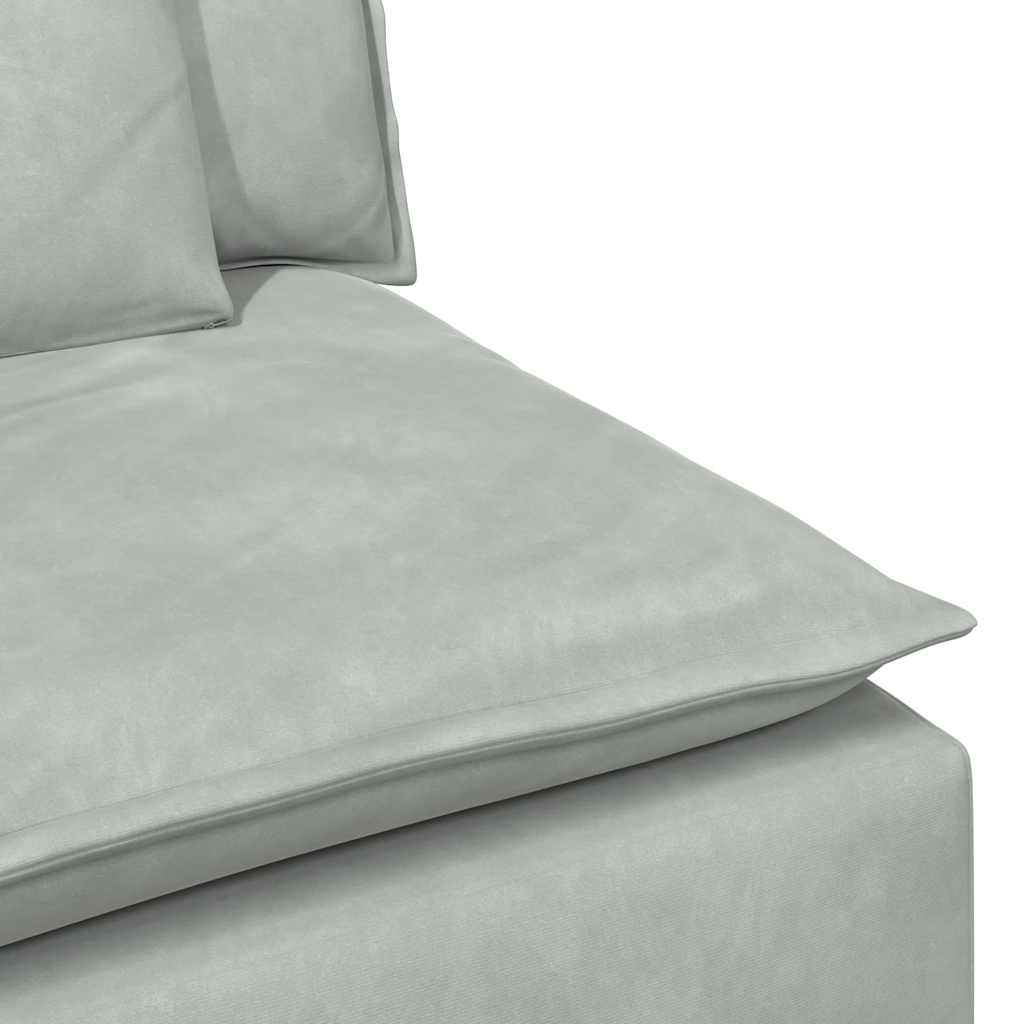 modulsofa med fodskammel og hynder lysegrå