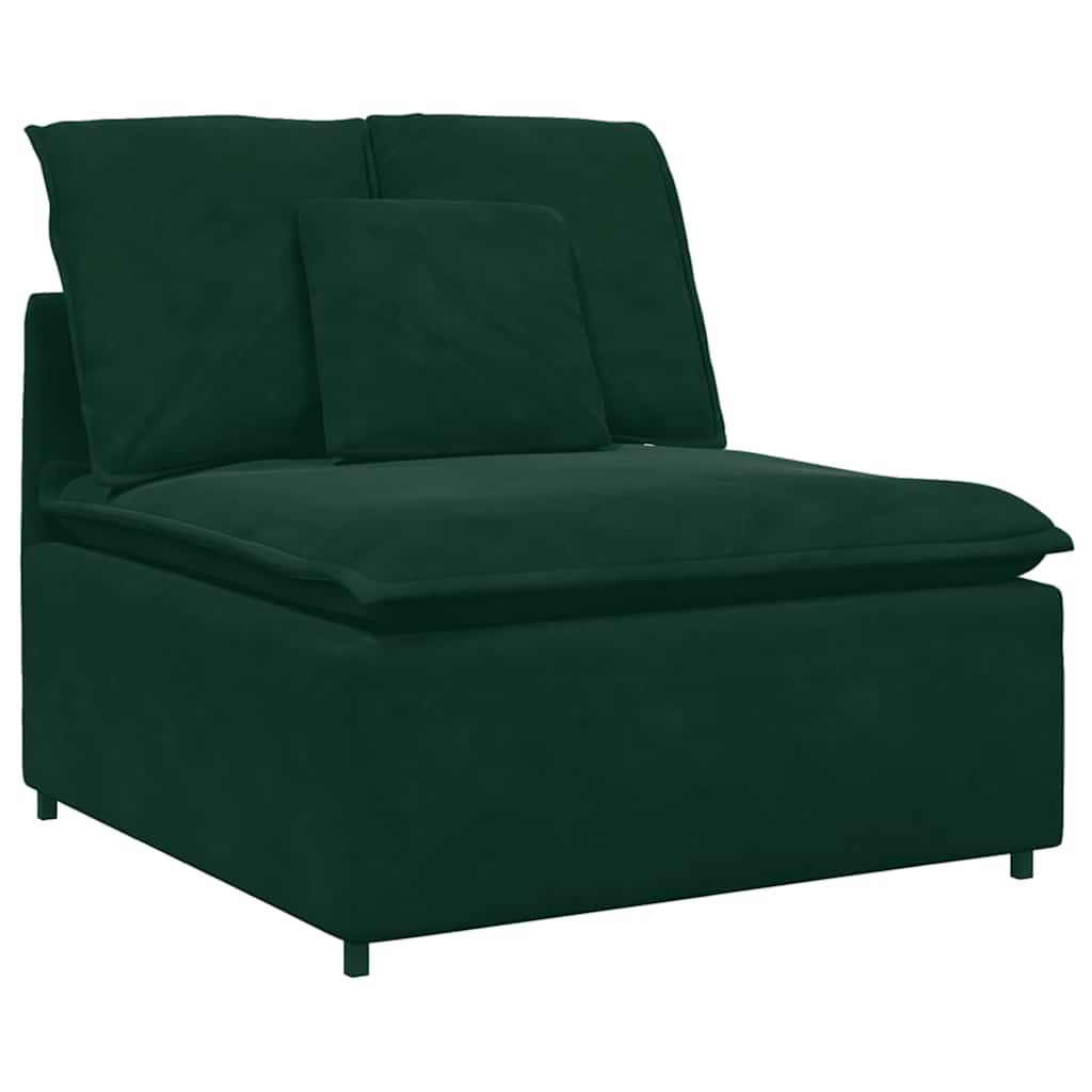 modulsofa med fodskammel og hynder mørkegrøn