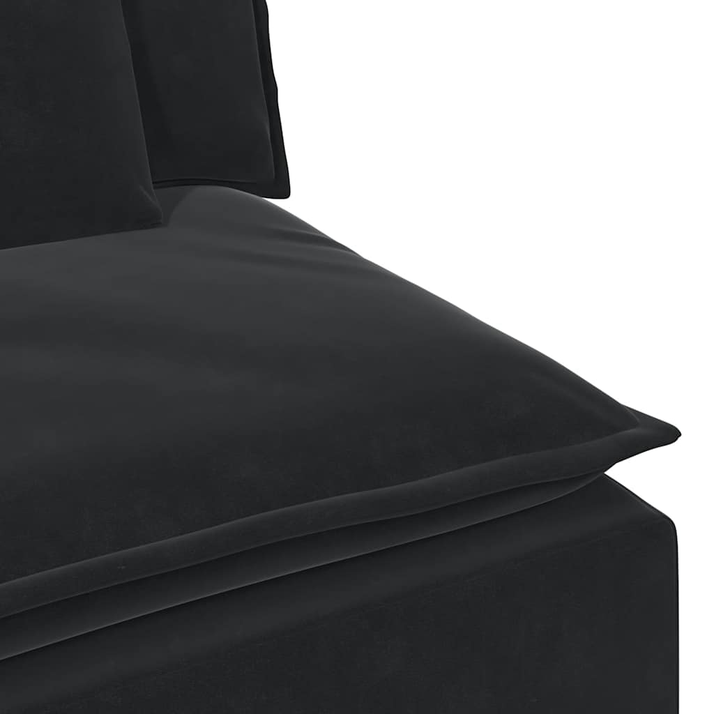 modulsofa med fodskammel og hynder sort