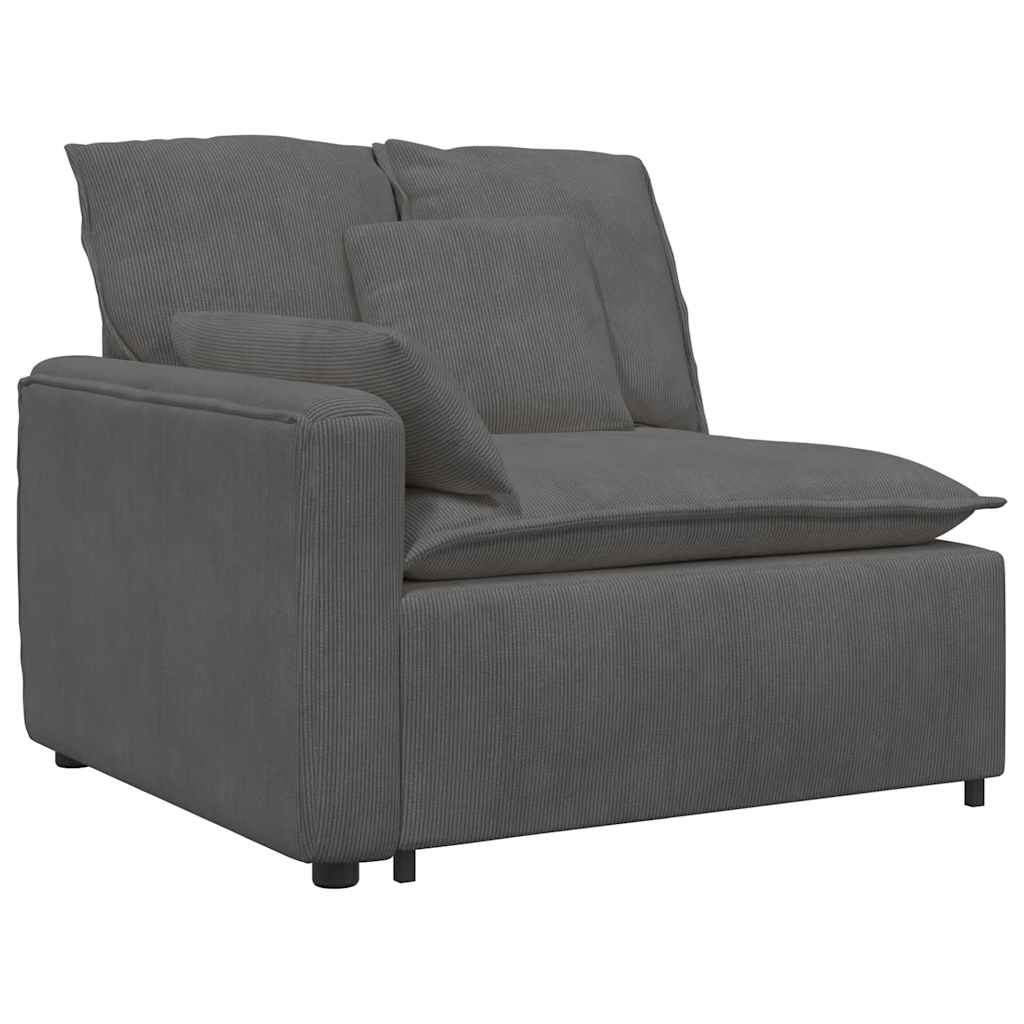 modulsofa med fodskammel og hynder mørkegrå