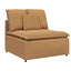 modulsofa med fodskammel og hynder beige