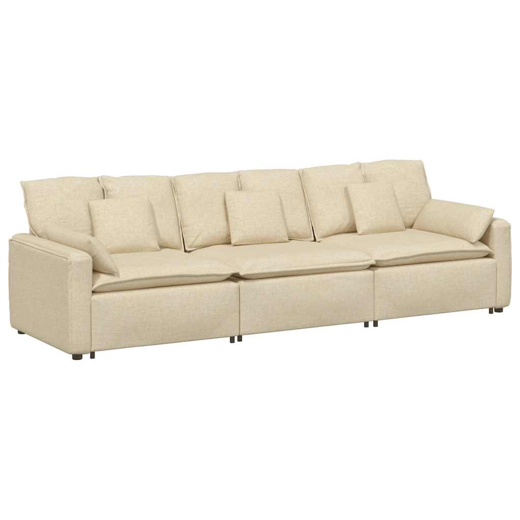modulsofa med hynder cremefarvet