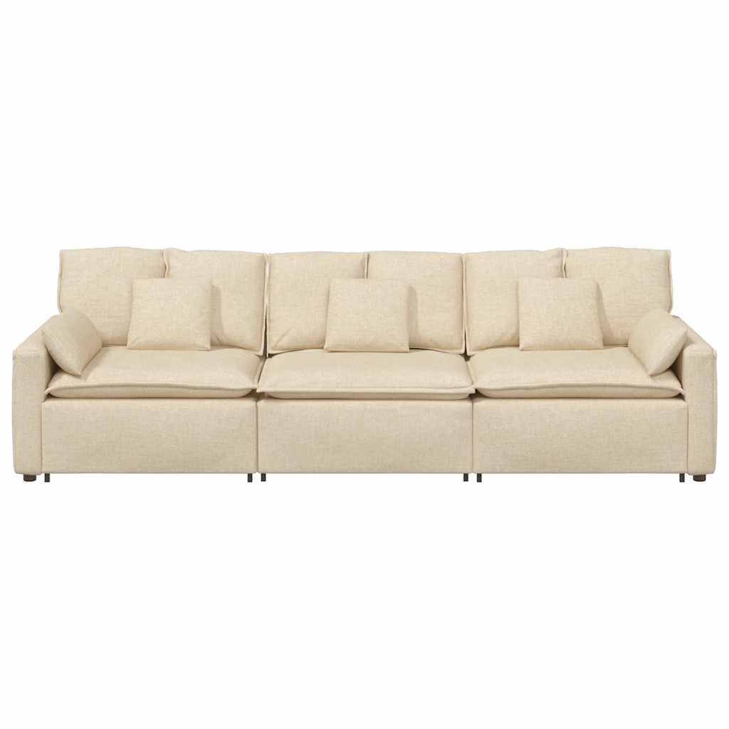 modulsofa med hynder cremefarvet