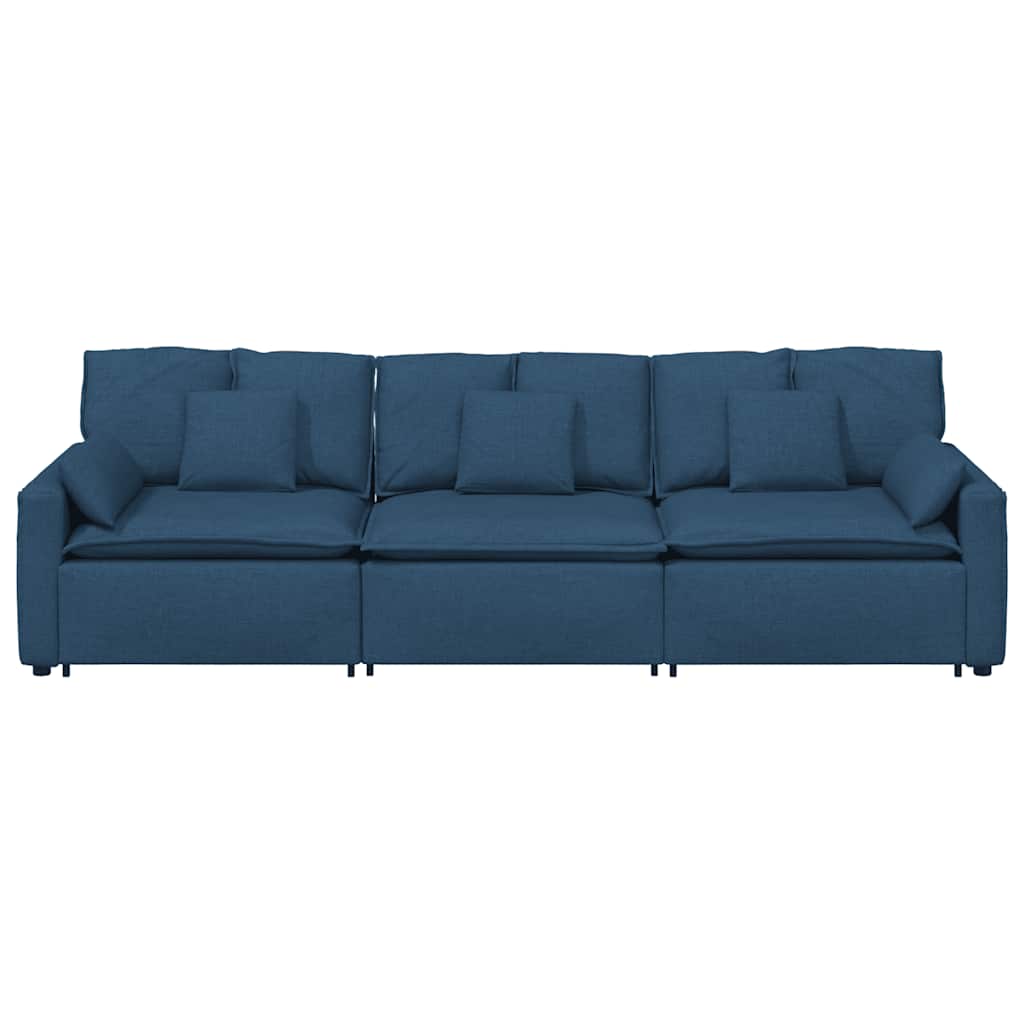 modulsofa med hynder blå
