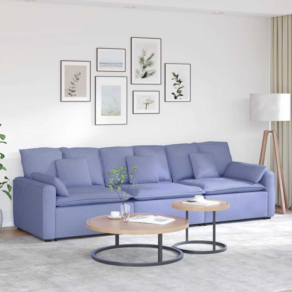 modulsofa med hynder jeansblå