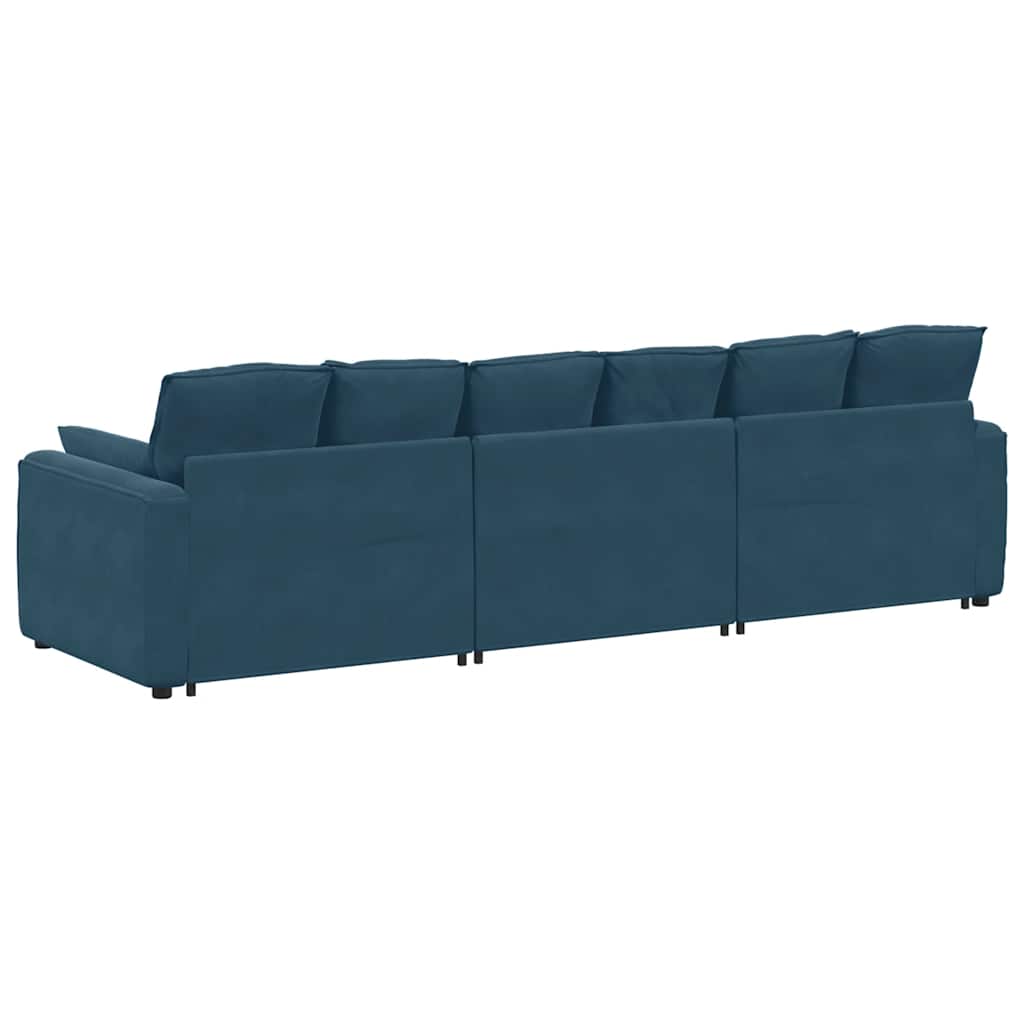 modulsofa med hynder blå