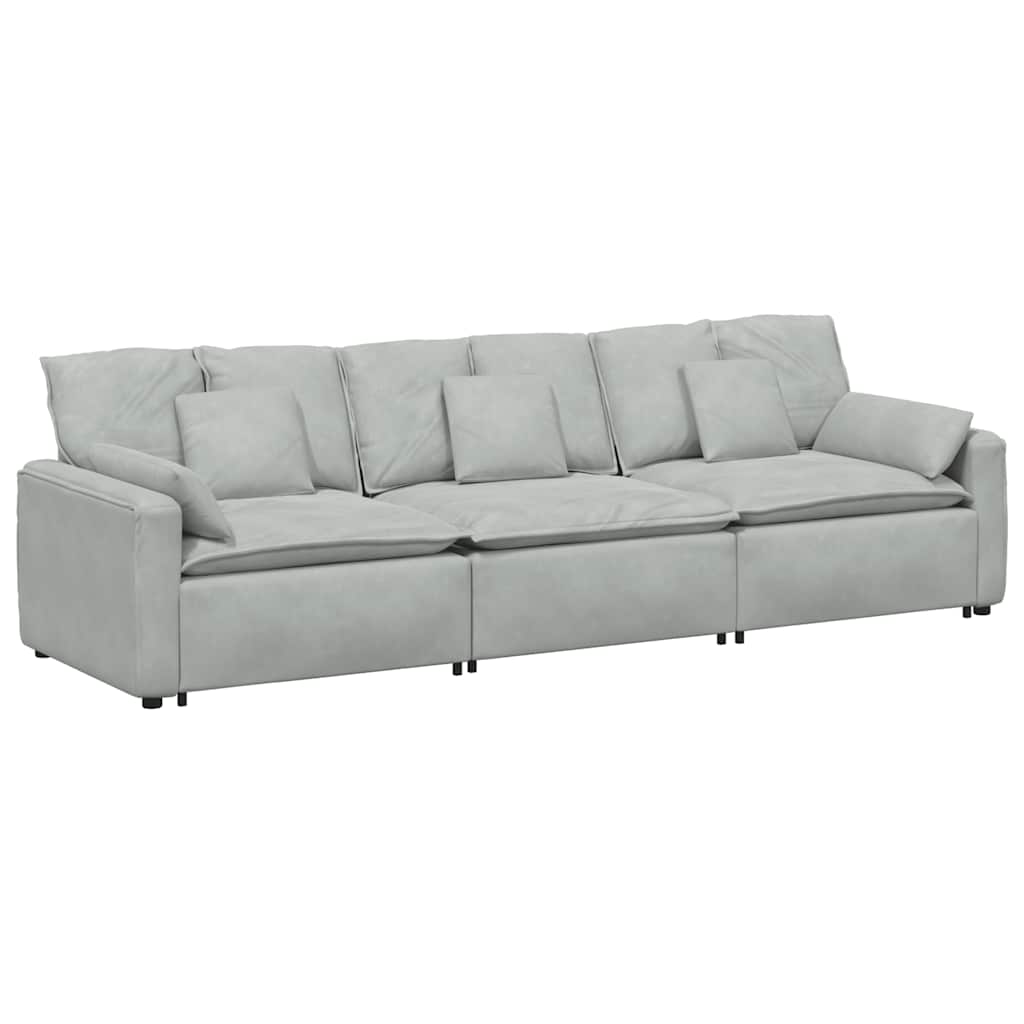 modulsofa med hynder lysegrå
