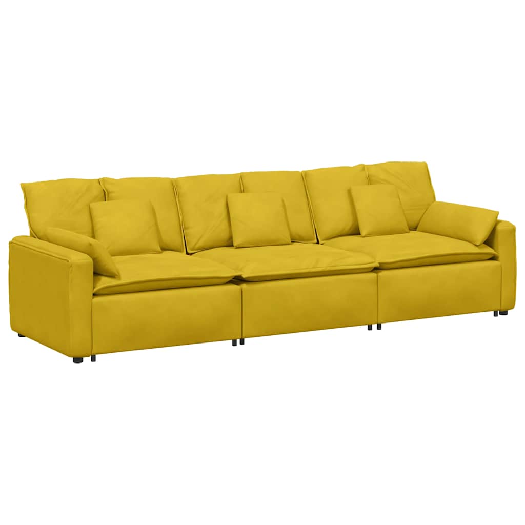 modulsofa med hynder gul