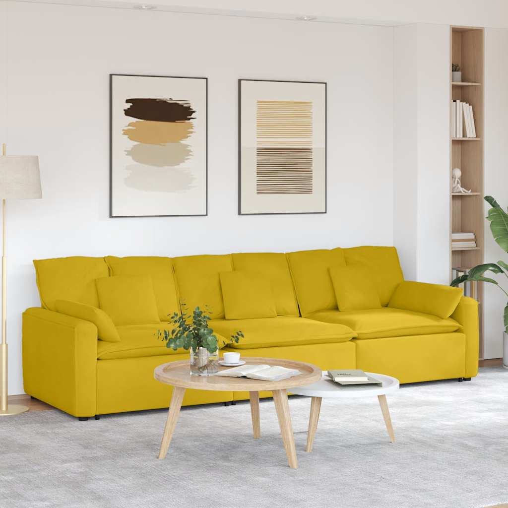 modulsofa med hynder gul