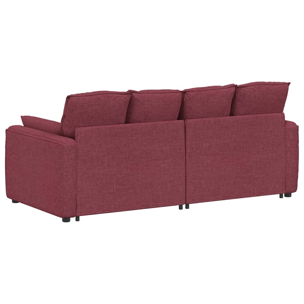 modulsofa med hynder vinrød