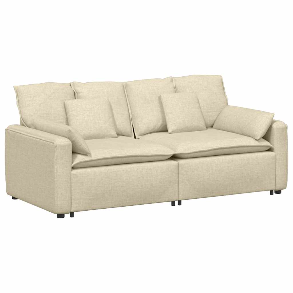 modulsofa med hynder cremefarvet
