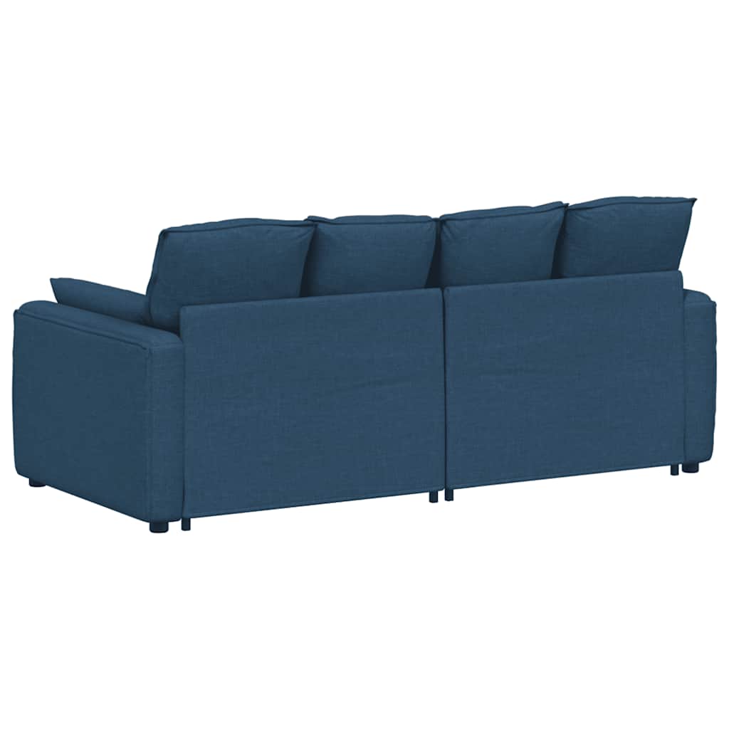 modulsofa med hynder blå
