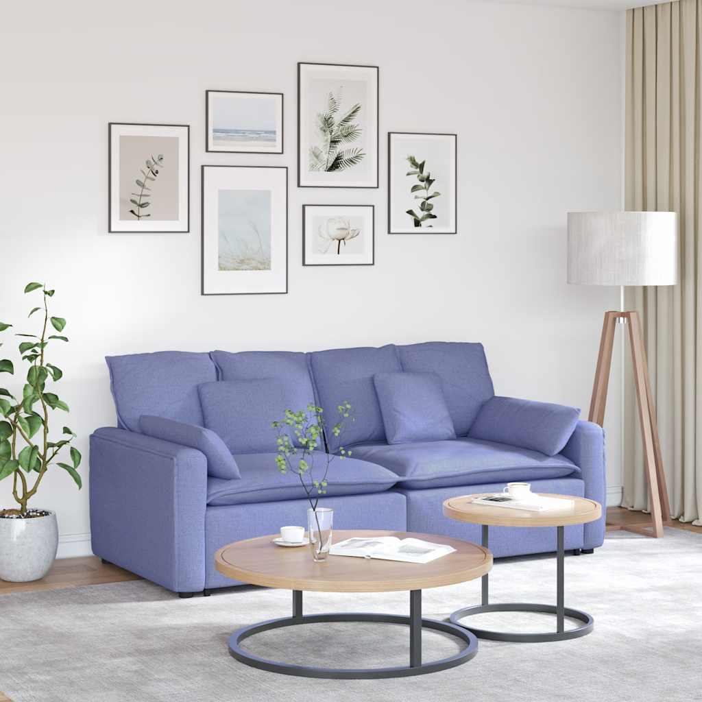 modulsofa med hynder jeansblå