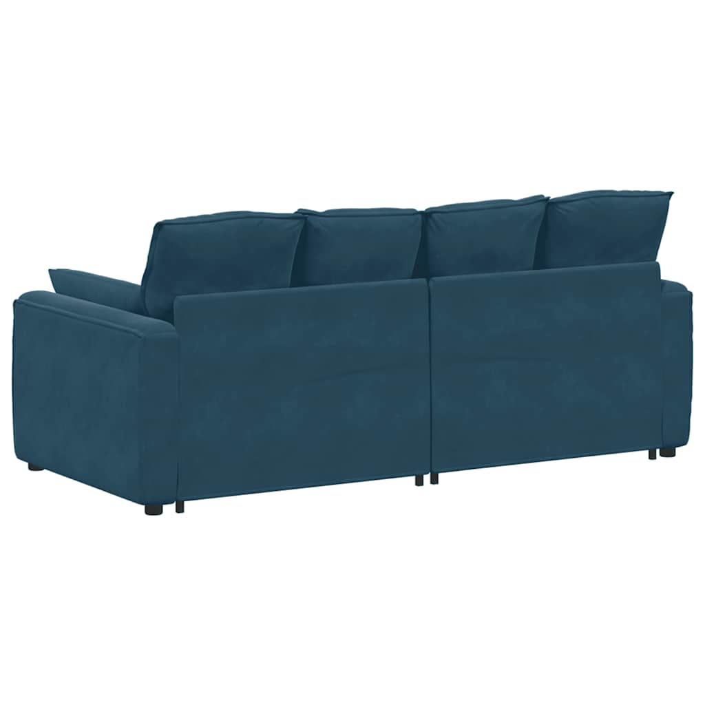modulsofa med hynder blå