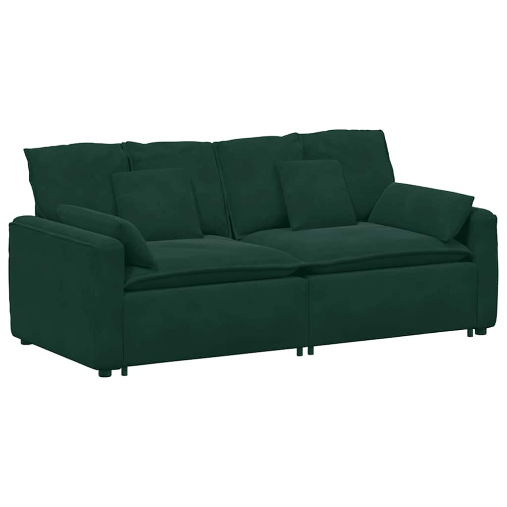 modulsofa med hynder mørkegrøn