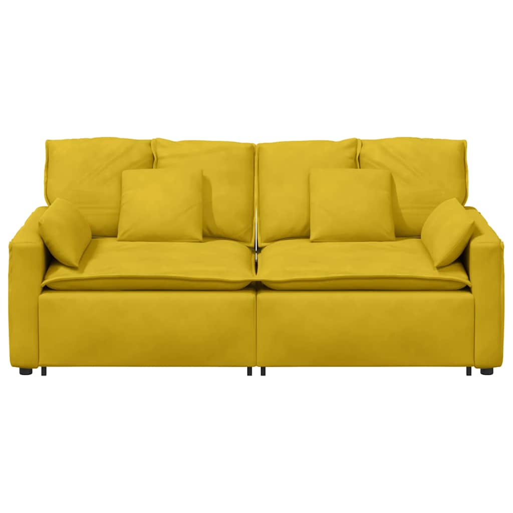 modulsofa med hynder gul