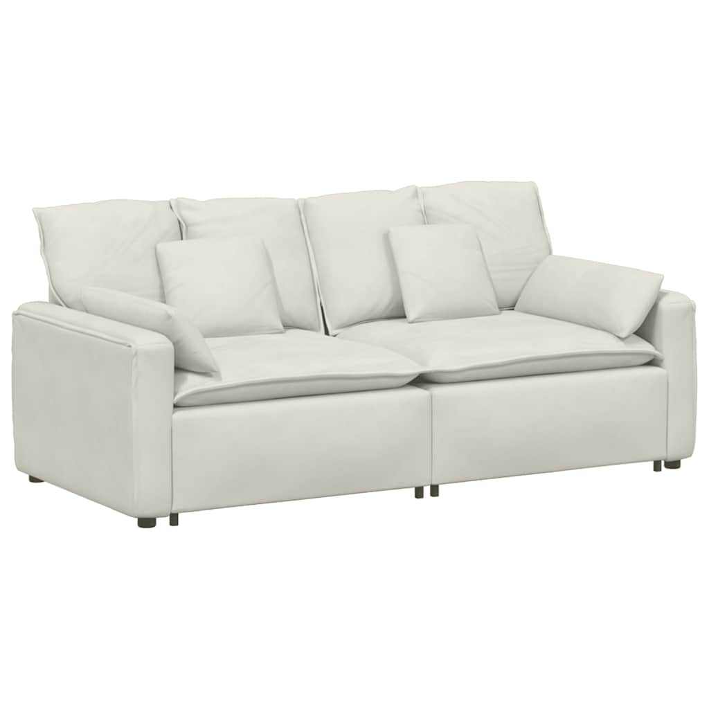 modulsofa med hynder cremefarvet