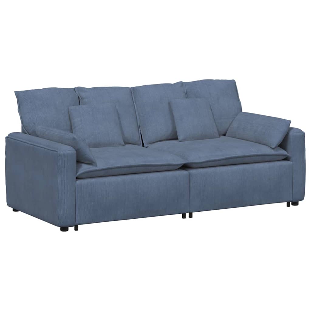 modulsofa med hynder blå