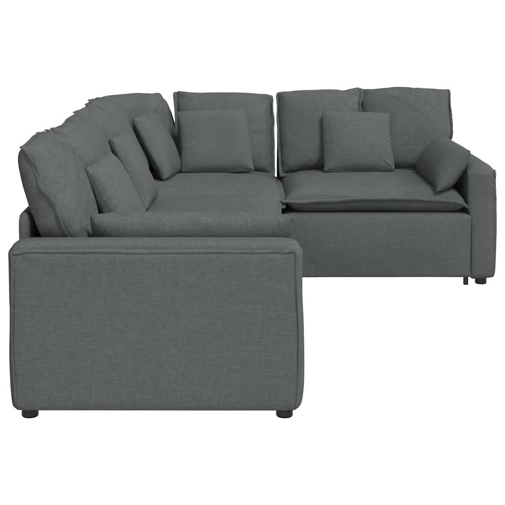 modulsofa med hynder stof mørkegrå