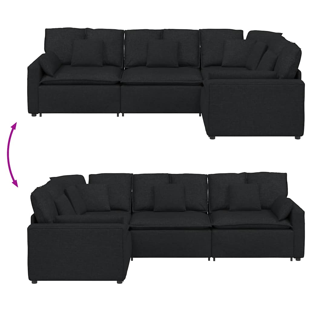 modulsofa med hynder stof sort