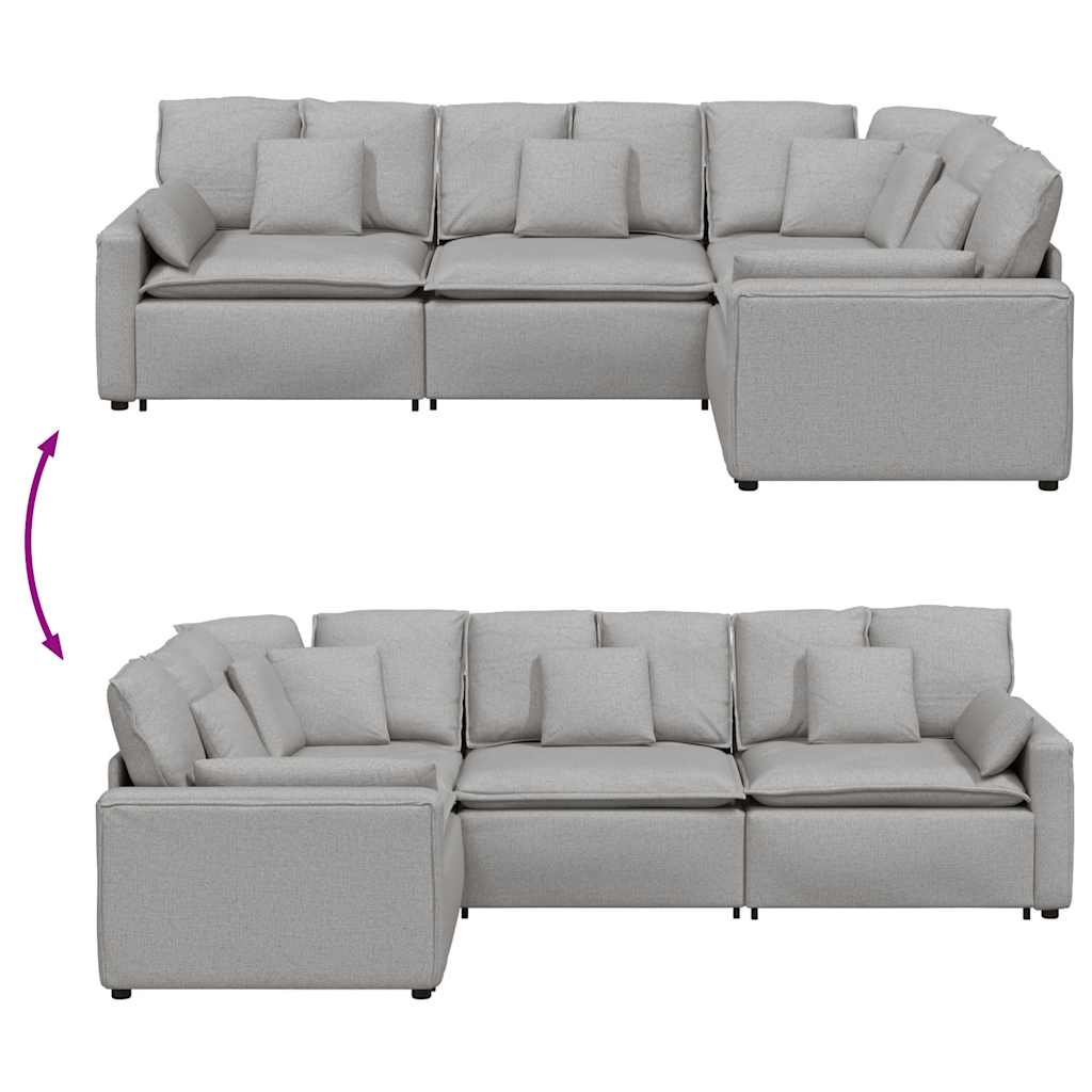 modulsofa med hynder stof skygrå