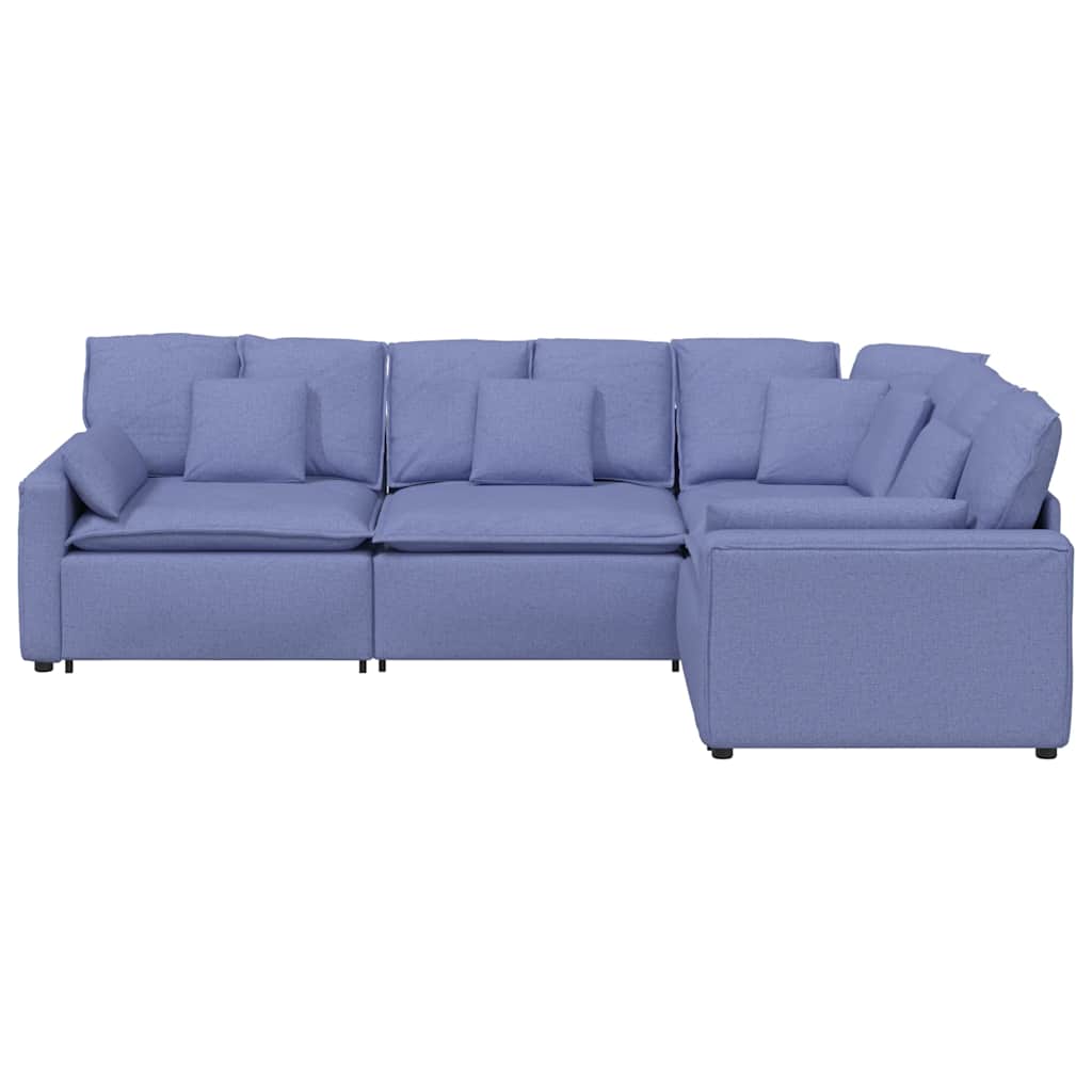 modulsofa med hynder stof jeansblå