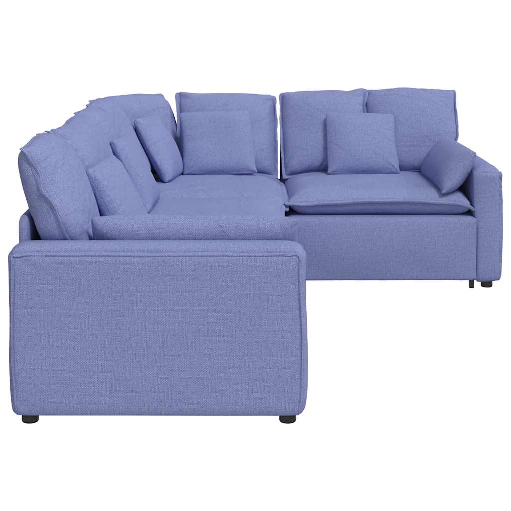 modulsofa med hynder stof jeansblå