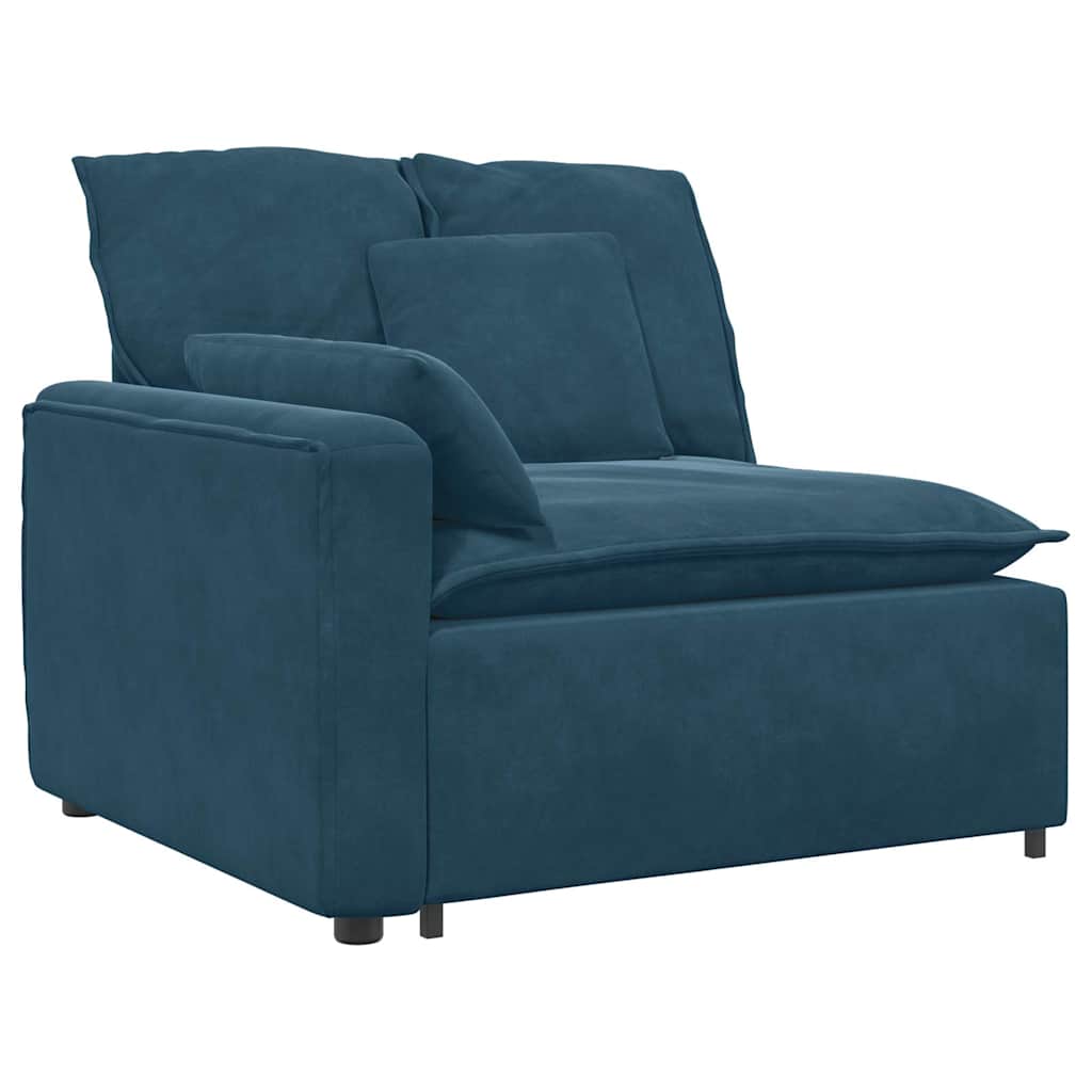 modulsofa med hynder fløjl blå