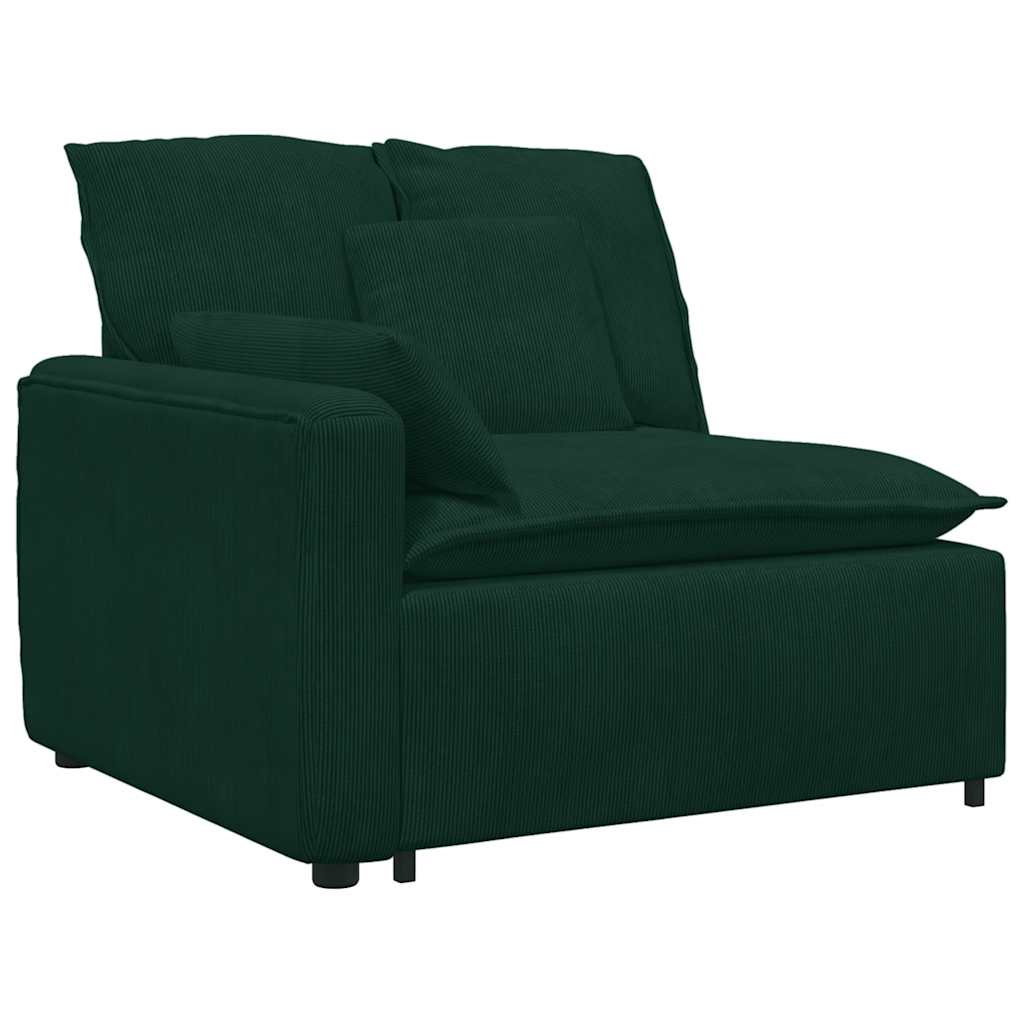 modulsofa med hynder fløjl mørkegrøn