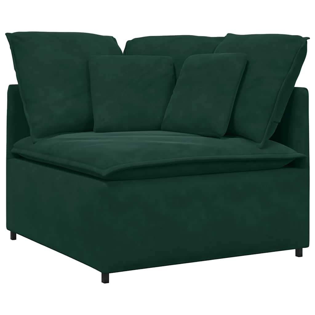 modulsofa med hynder fløjl mørkegrøn