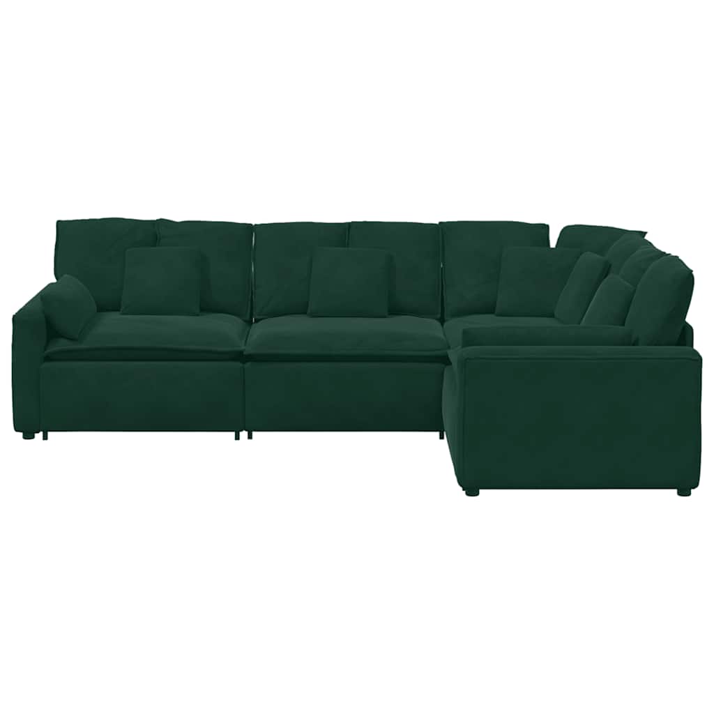 modulsofa med hynder fløjl mørkegrøn