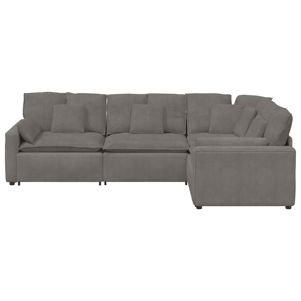 modulsofa med hynder fløjlsstof lysegrå