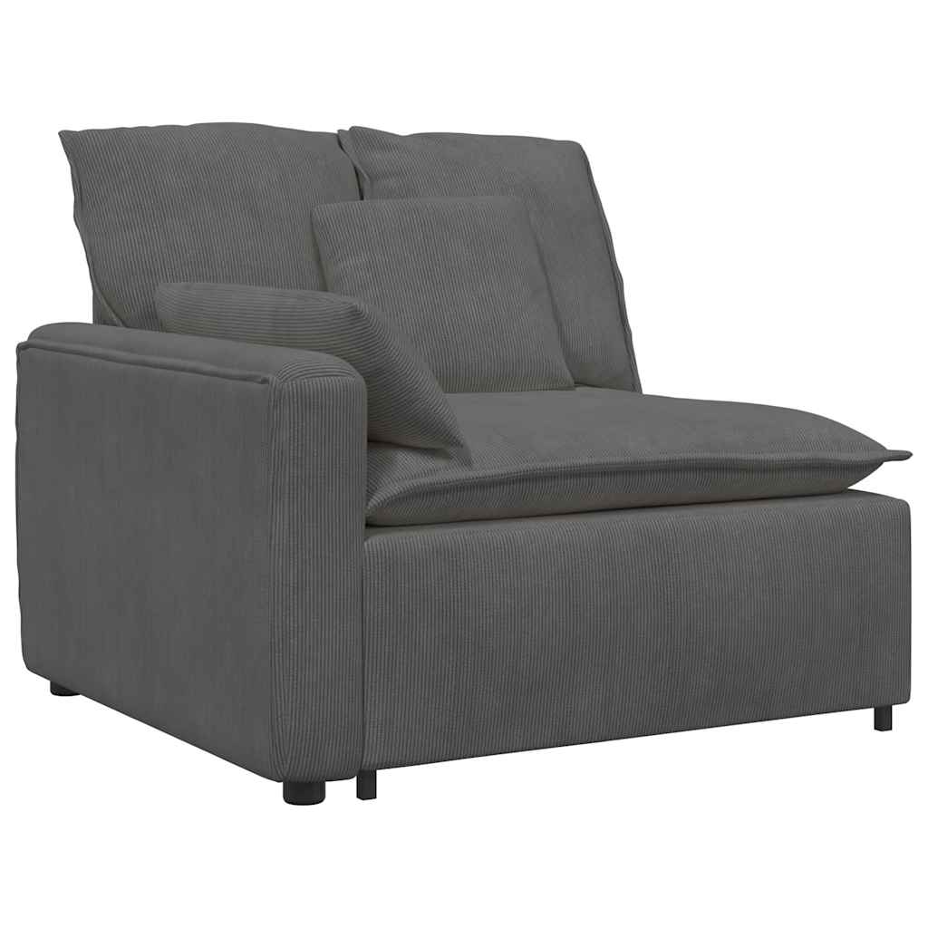 modulsofa med hynder fløjlsstof mørkegrå