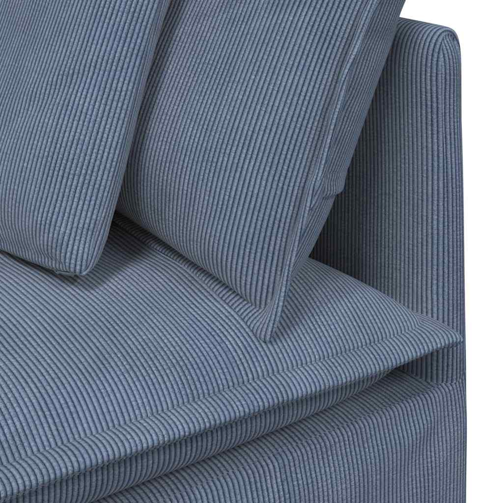 modulsofa med hynder fløjlsstof blå