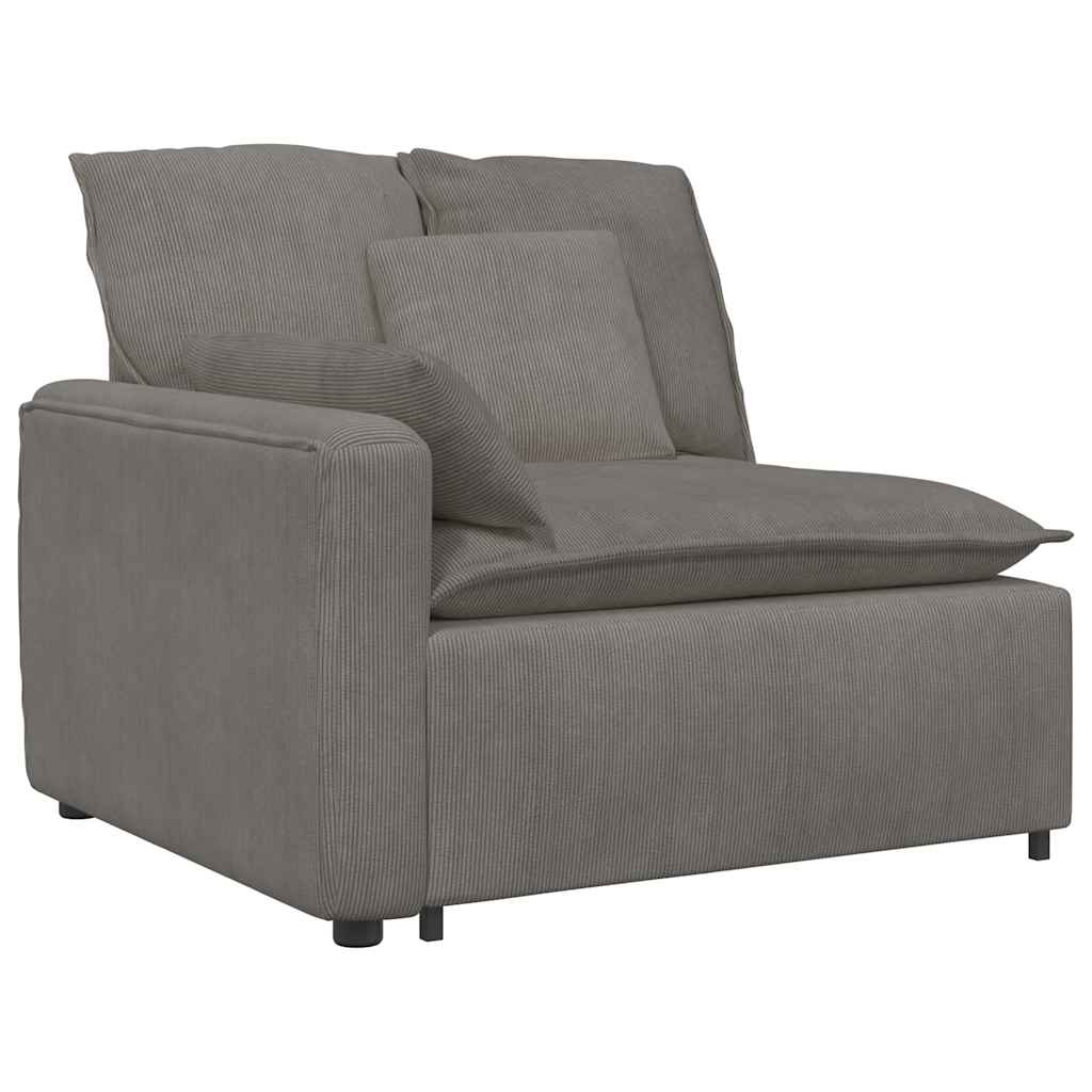 modulsofa med fodskammel og hynder føjlsstof lysegrå