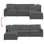 modulsofa med fodskammel og hynder føjlsstof mørkegrå
