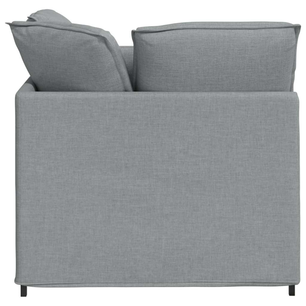 modulsofa med fodskammel og hynder stof lysegrå