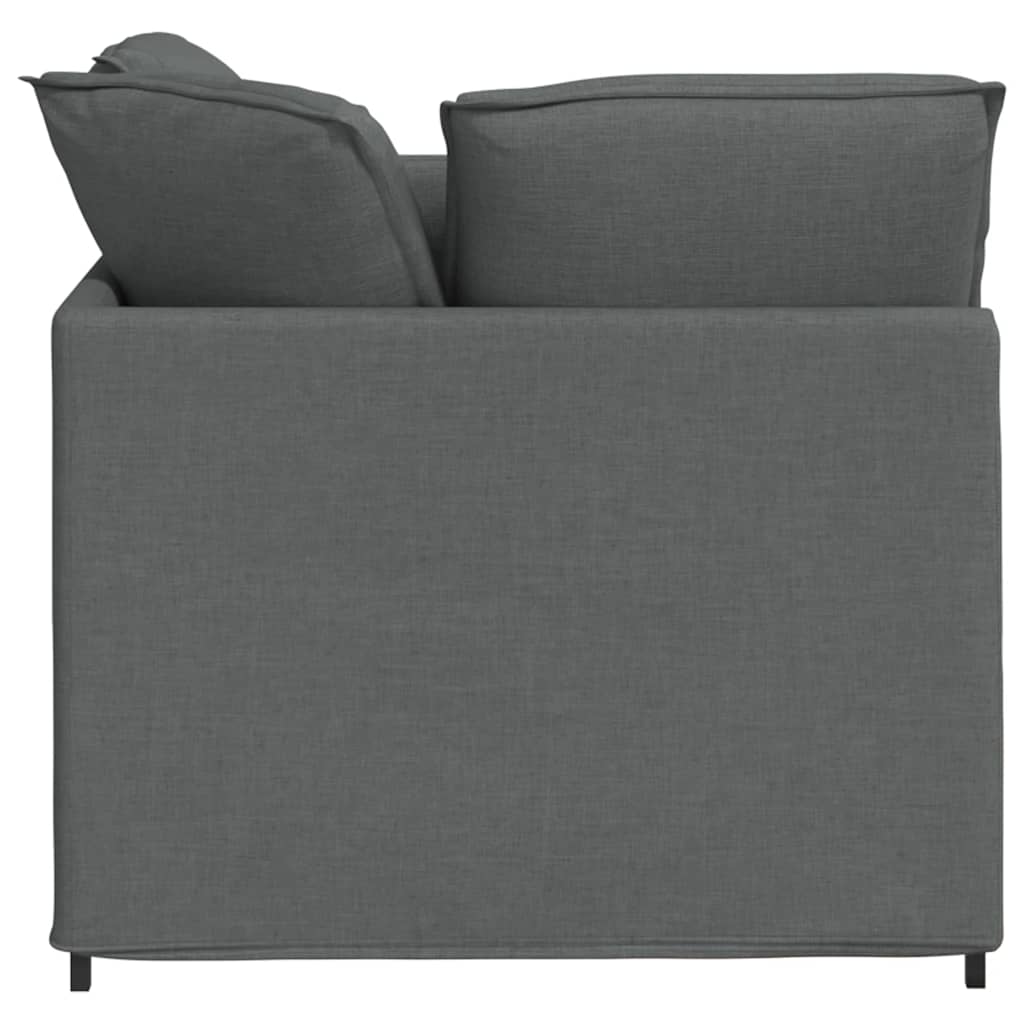 modulsofa med fodskammel og hynder stof mørkegrå